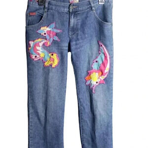 Lady Enyce Medium Wash Size 27 Patches Y2K